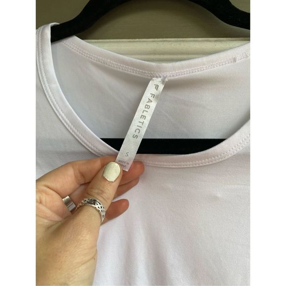 Fabletics Phoenix Short-Sleeve Top, White Shirt- Size Small, MSRP $65, EUC - Picture 6 of 10